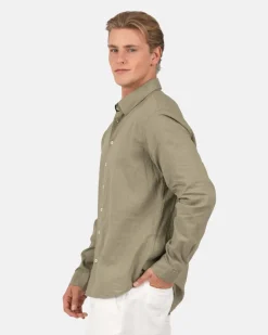 Langærmet Hørskjorte Army