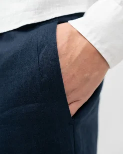 Langærmet Hørskjorte Hvid