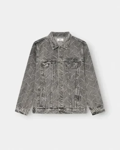 Monogram Denim Jacket Washed Grey