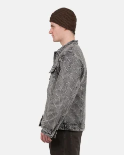 Monogram Denim Jacket Washed Grey