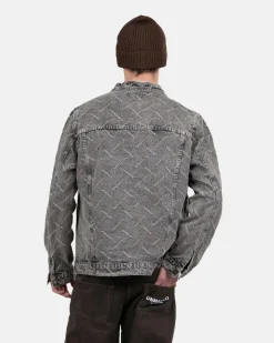 Monogram Denim Jacket Washed Grey