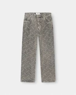 Monogram Denim Jeans Washed Grey