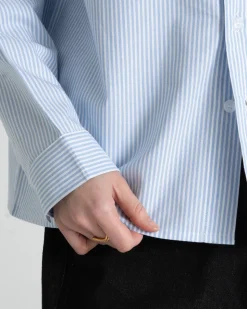 Oxford Longsleeve Shirt Blue Striped Dame