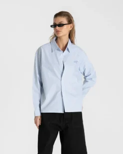 Oxford Longsleeve Shirt Blue Striped Dame