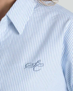 Oxford Longsleeve Shirt Blue Striped Dame