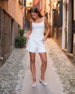 Pointelle Shorts White