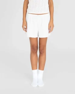 Pointelle Shorts White