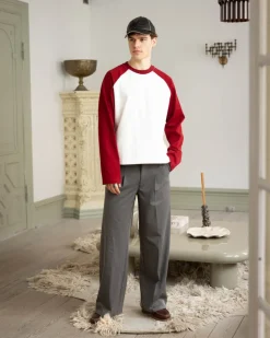 Raglan Longsleeve T-shirt White/Bordeaux