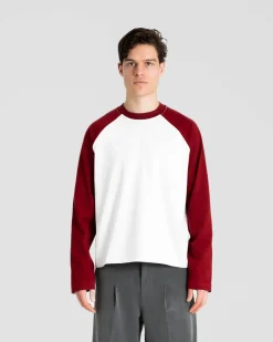 Raglan Longsleeve T-shirt White/Bordeaux