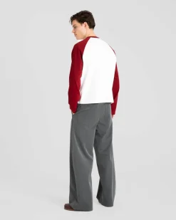 Raglan Longsleeve T-shirt White/Bordeaux