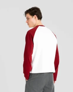 Raglan Longsleeve T-shirt White/Bordeaux