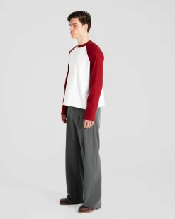 Raglan Longsleeve T-shirt White/Bordeaux