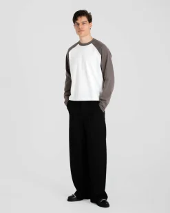 Raglan Longsleeve T-shirt White/Grey