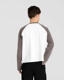 Raglan Longsleeve T-shirt White/Grey