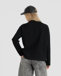 Raglan Longsleeve T-shirt Black dame