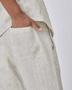 Regular 100% Hørbukser Beige