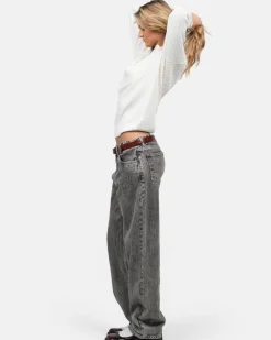 Regular Denim Jeans Washed Grey