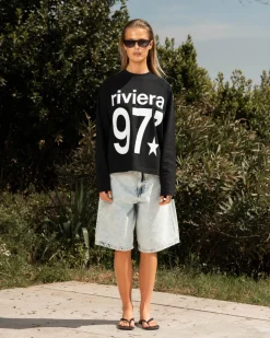 Riviera 97 Raglan Longsleeve Black Dame