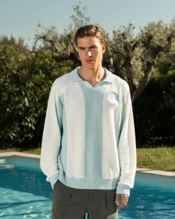 SC Football Knit Light Blue/white