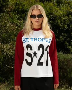 St. Tropez Raglan Longsleeve Bordeaux Dame