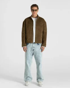 Suede Jacket Moss Green
