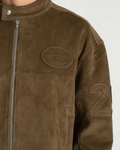 Suede Jacket Moss Green