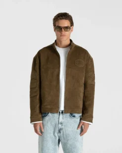 Suede Jacket Moss Green