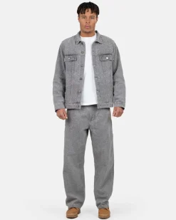 Textured Denim Jacket Grey