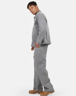 Textured Denim Jeans Grey