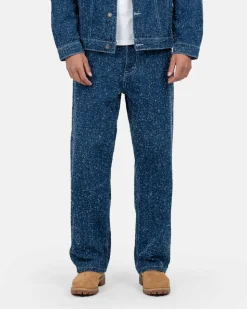 Textured Denim Jeans Mid Blue