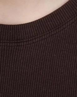 T-shirt With Fitted Sleeves Brown